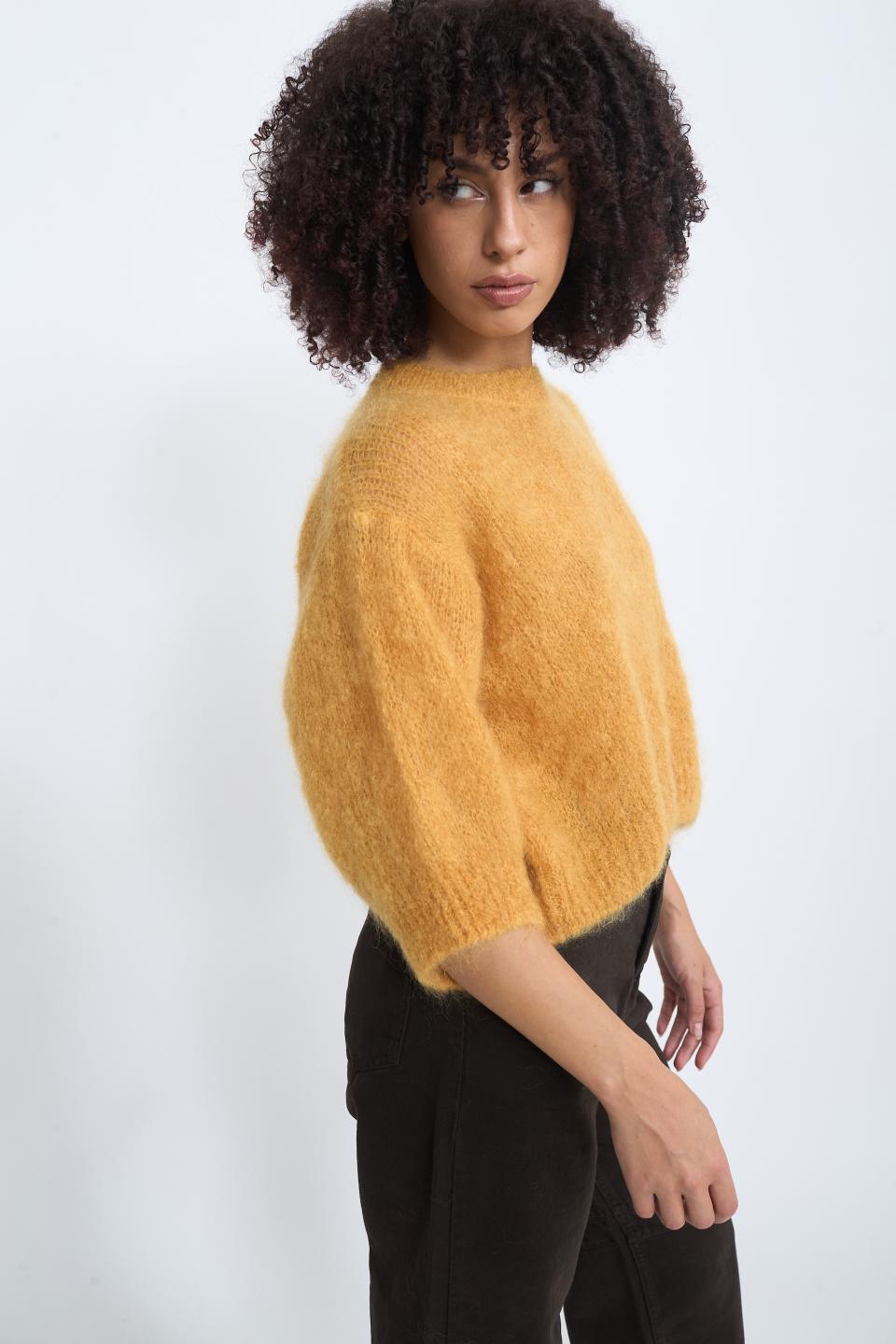 Maglia uovo mohair mostarda - Autunno - Inverno 2025 | Brend