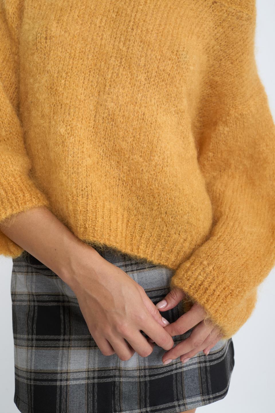 Maglia manica lunga mohair mostarda - Autunno - Inverno 2025 | Brend