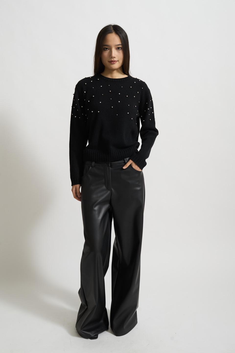 Maglia borchie e strass | Brend