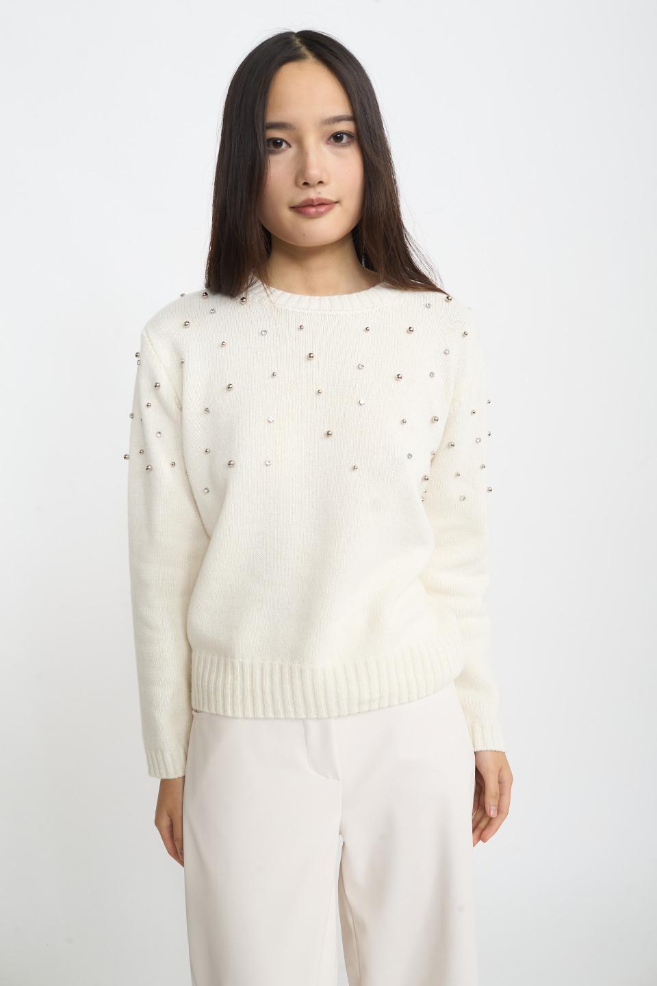 Maglia borchie e strass | Brend