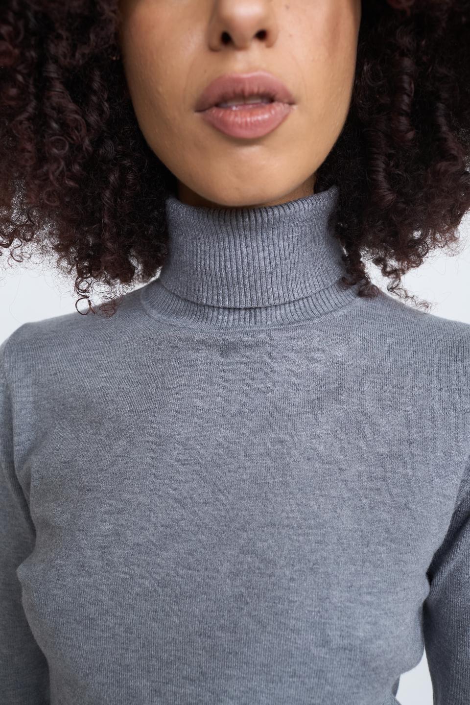 Maglia collo alto grigio melange - Autunno - Inverno 2025 | Brend