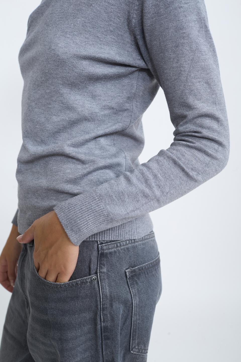 Maglia collo alto grigio melange - Autunno - Inverno 2025 | Brend
