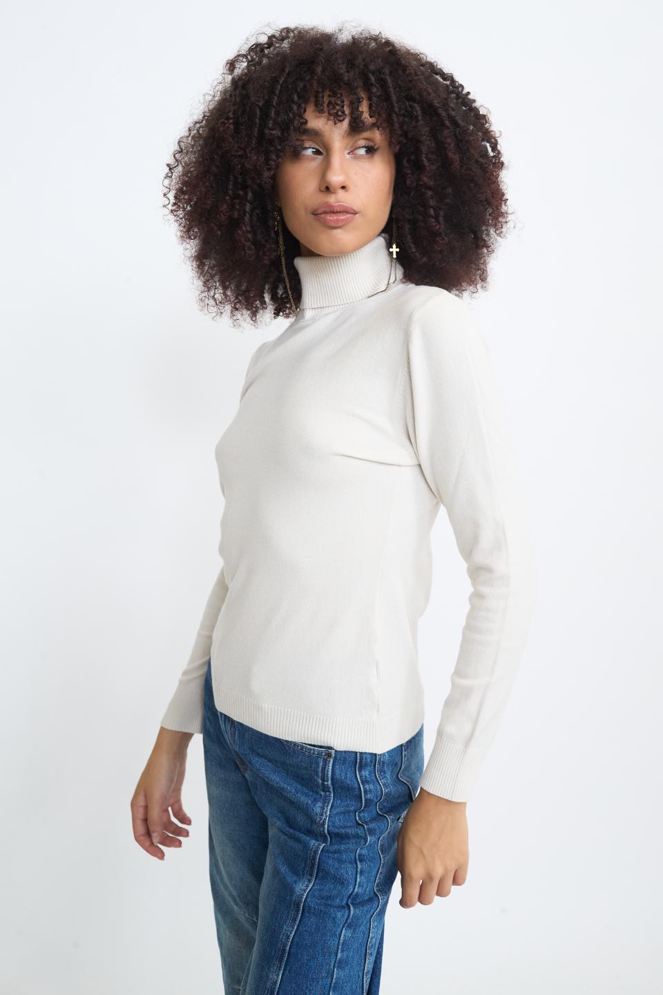 Maglia collo alto latte - Autunno - Inverno 2025 | Brend