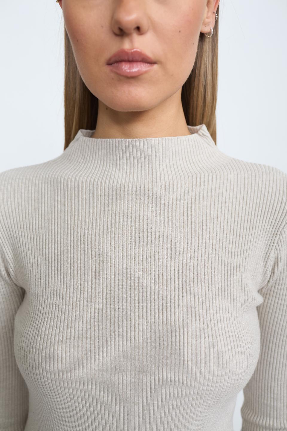 Maglia costine cut-out beige - Autunno - Inverno 2025 | Brend