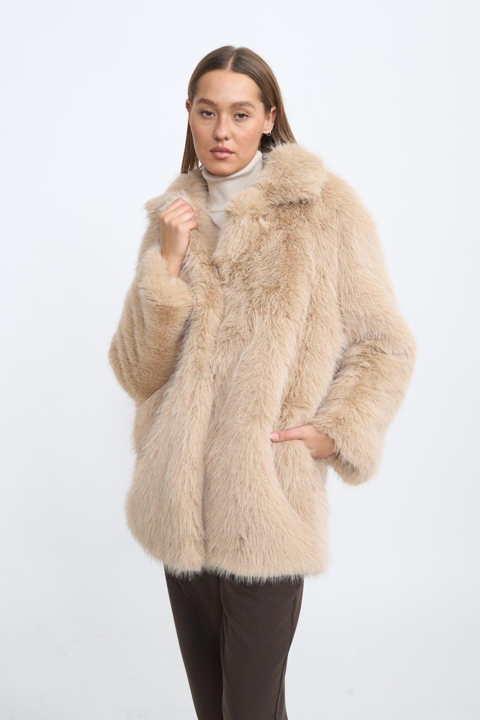 Pelliccia collo revers miele - Autunno - Inverno 2025 | Brend