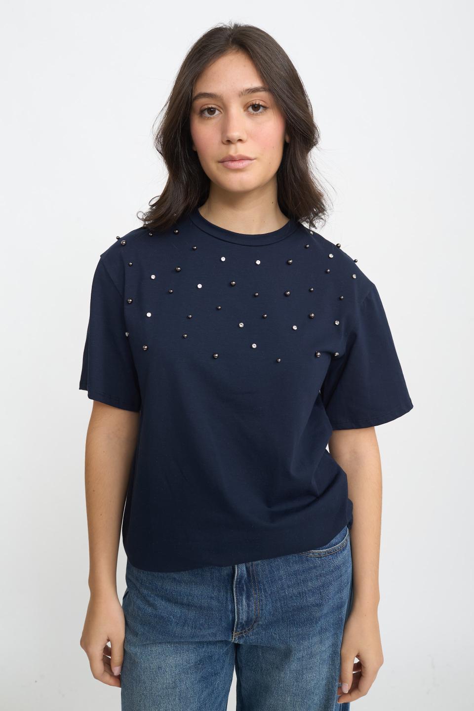 T-shirt borchie e strass | Brend