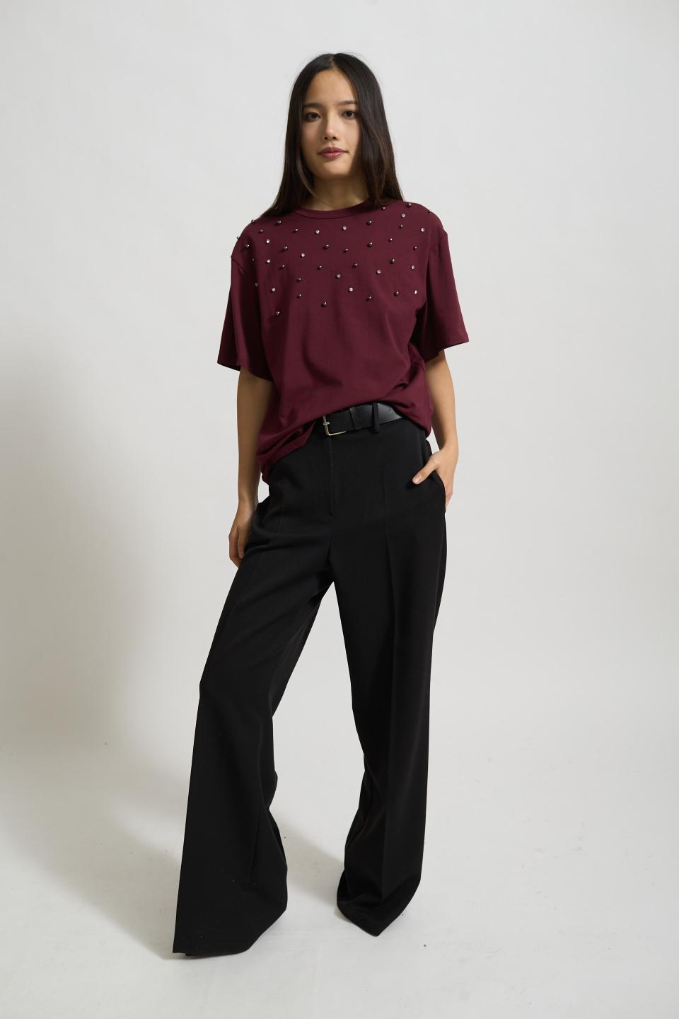 T-shirt borchie e strass | Brend