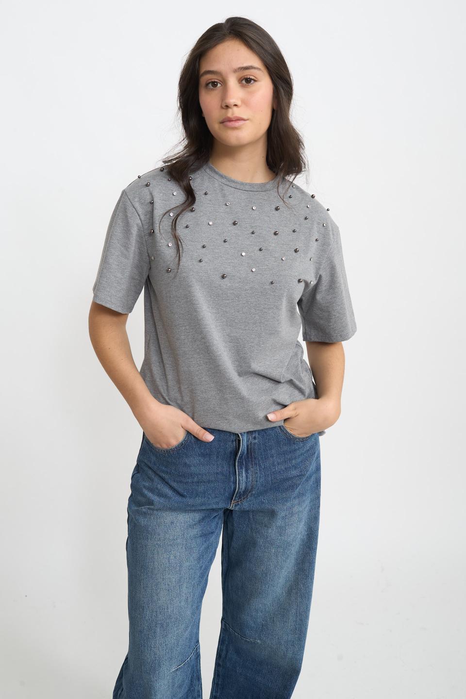 T-shirt borchie e strass | Brend