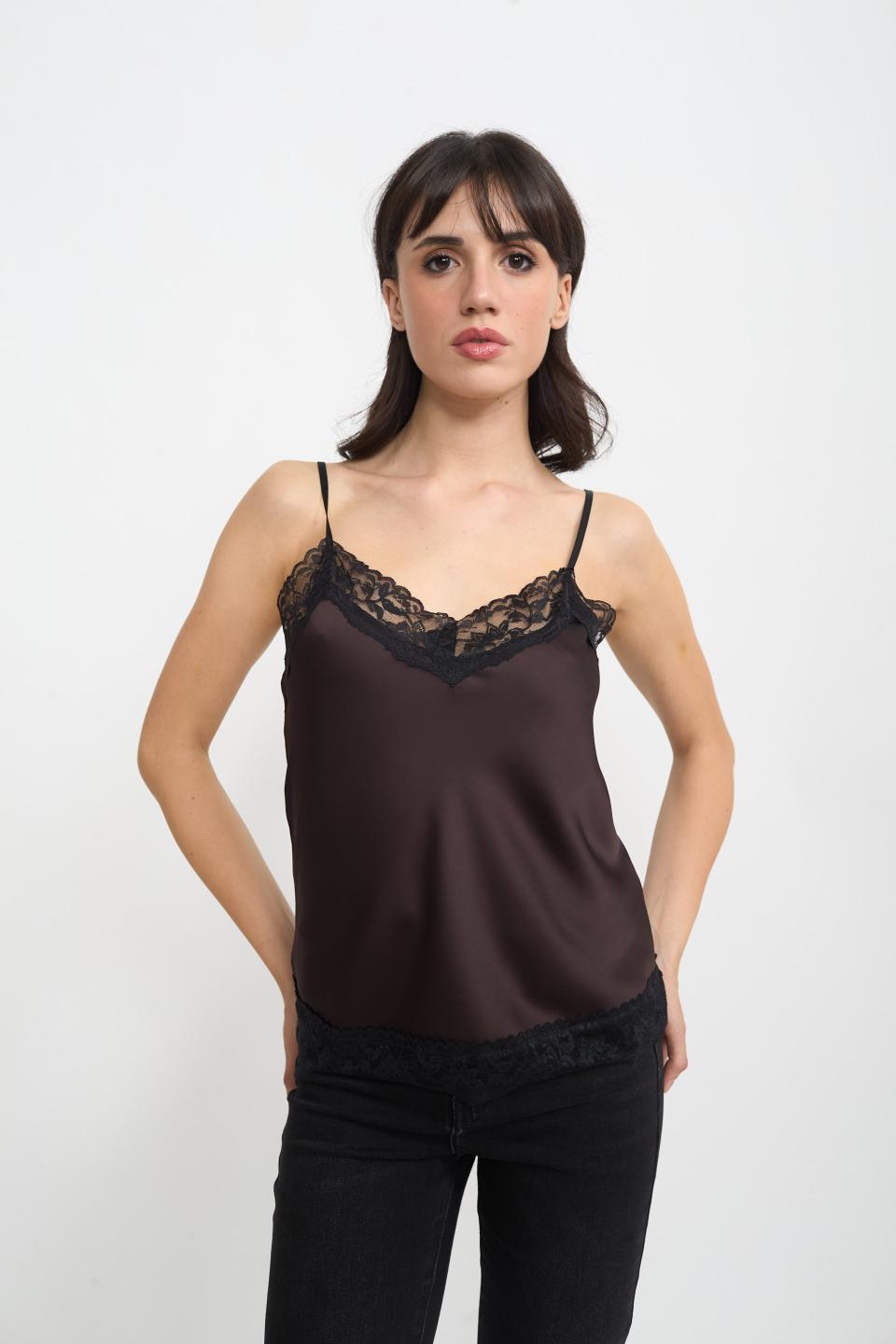 Top raso dettaglio pizzo | Brend