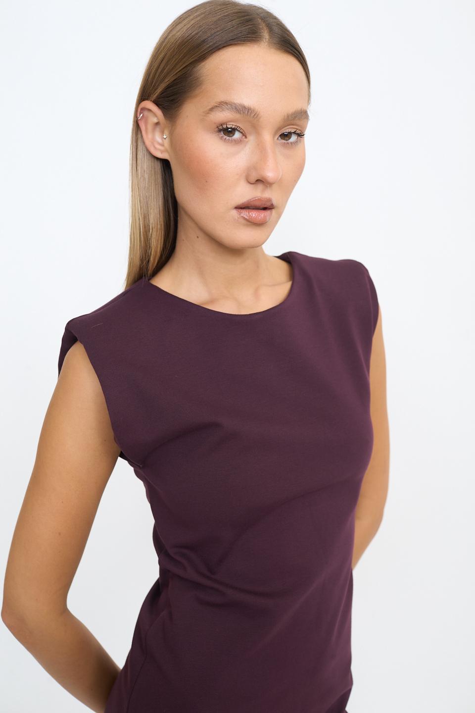 Abito tubino zip dietro burgundy - Autunno - Inverno 2025 | Brend