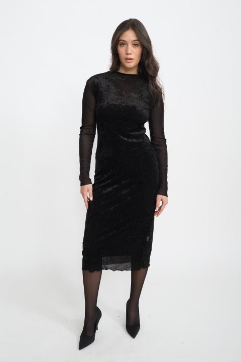 Abito vulcano strass nero - Autunno - Inverno 2025 | Brend