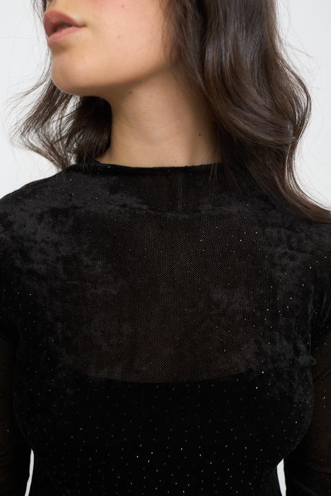 Abito vulcano strass nero - Autunno - Inverno 2025 | Brend