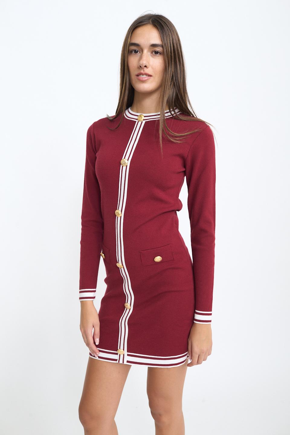 Abito maglia bottoni bordeaux - Autunno - Inverno 2025 | Brend
