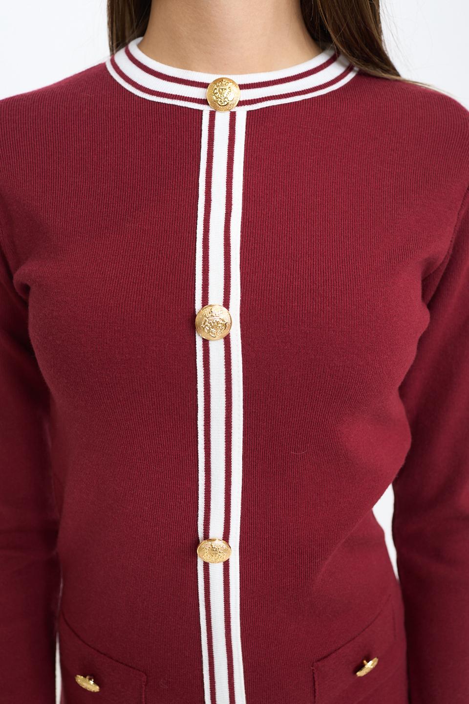 Abito maglia bottoni bordeaux - Autunno - Inverno 2025 | Brend