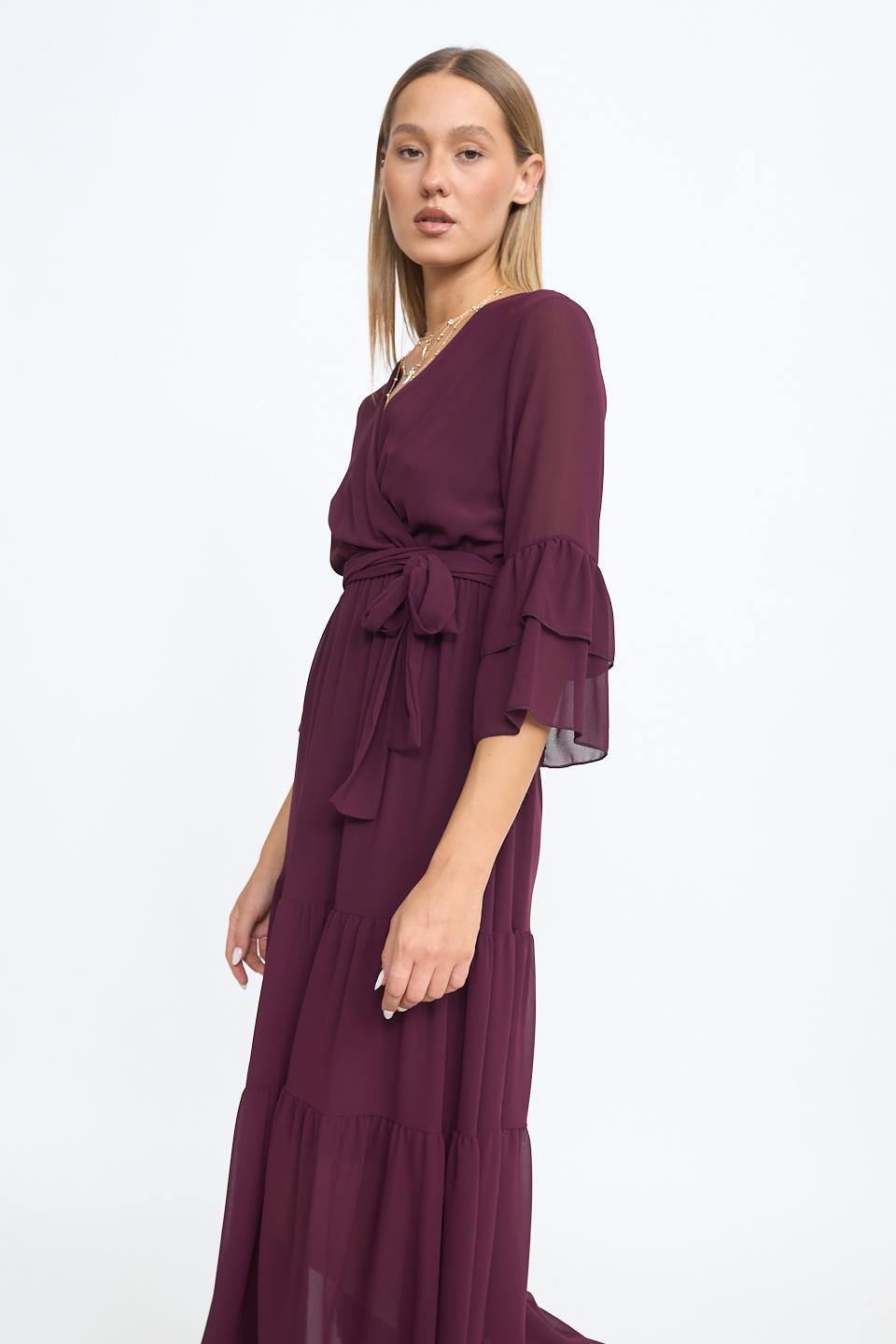 Abito incrocio georgette vino - Autunno - Inverno 2025 | Brend