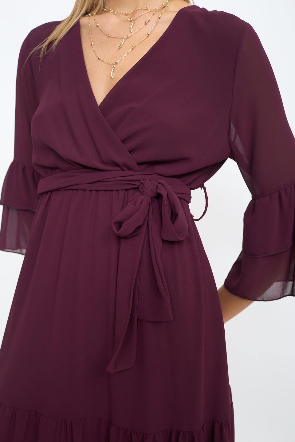 Abito incrocio georgette vino - Autunno - Inverno 2025 | Brend