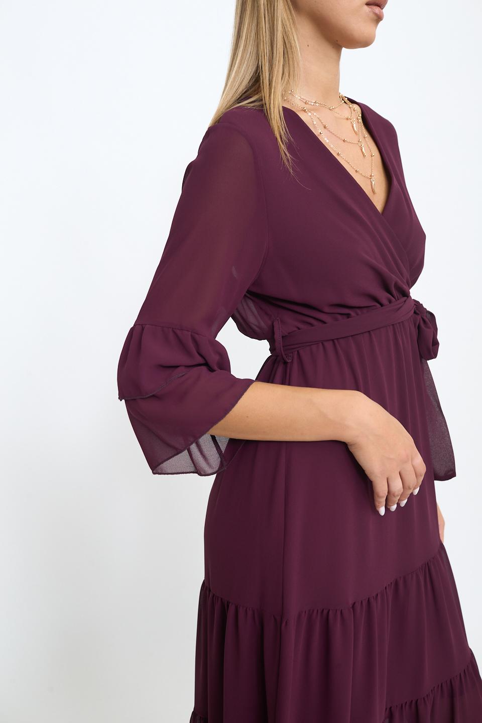 Abito incrocio georgette vino - Autunno - Inverno 2025 | Brend