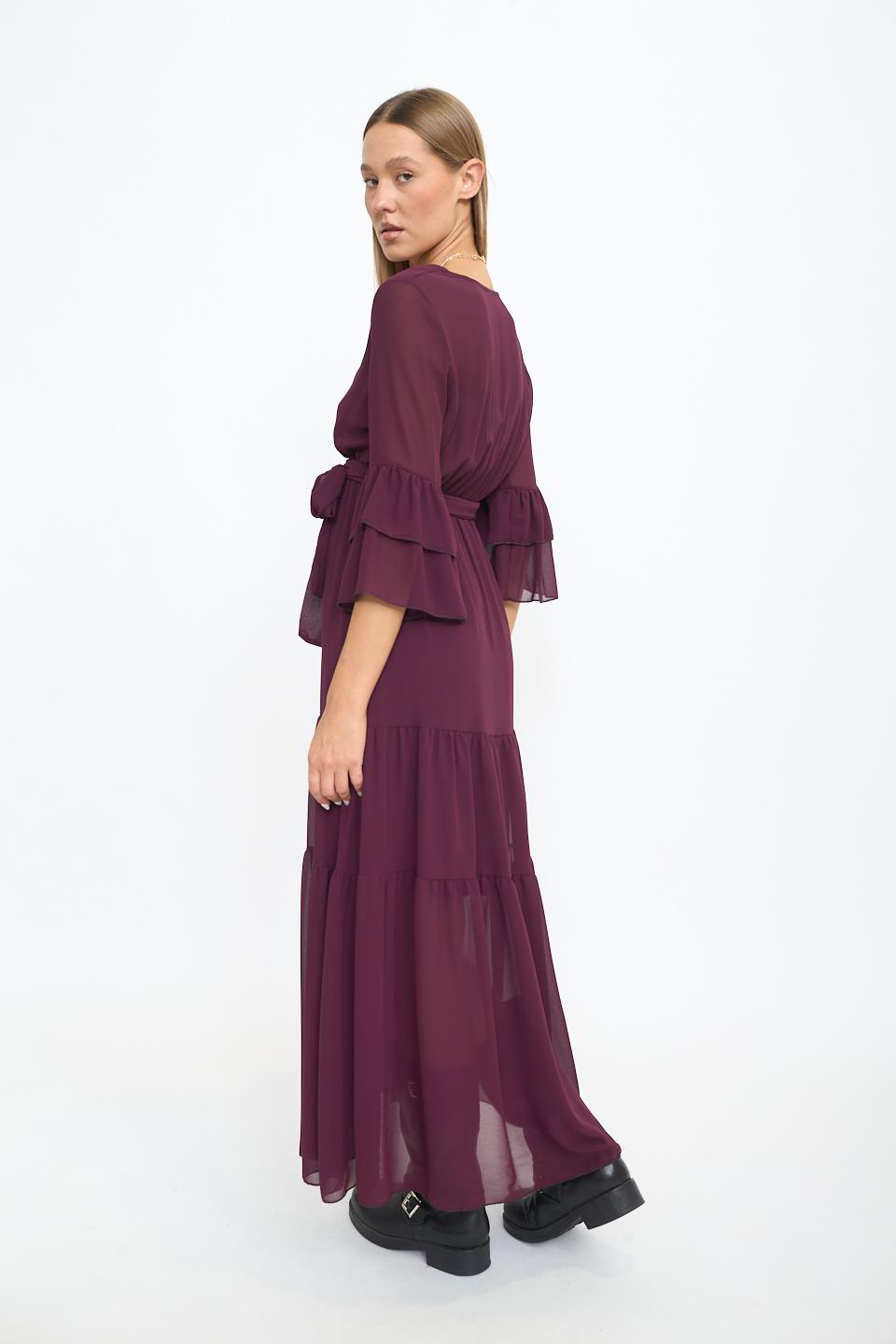 Abito incrocio georgette vino - Autunno - Inverno 2025 | Brend