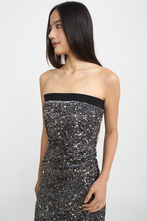 Abito fascia paillettes grigio - Autunno - Inverno 2025 | Brend