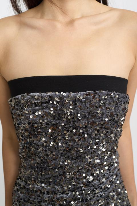 Abito fascia paillettes grigio - Autunno - Inverno 2025 | Brend