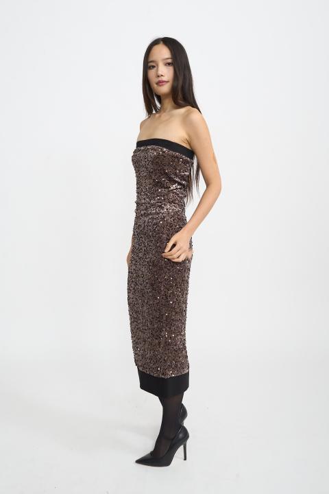 Abito fascia paillettes moro - Autunno - Inverno 2025 | Brend