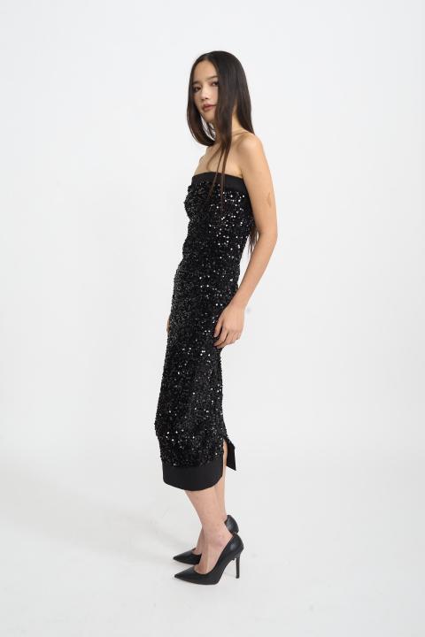 Abito fascia paillettes nero - Autunno - Inverno 2025 | Brend