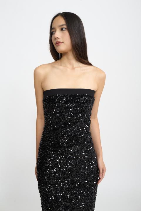 Abito fascia paillettes nero - Autunno - Inverno 2025 | Brend