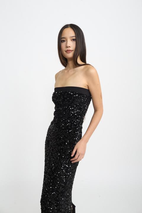 Abito fascia paillettes nero - Autunno - Inverno 2025 | Brend