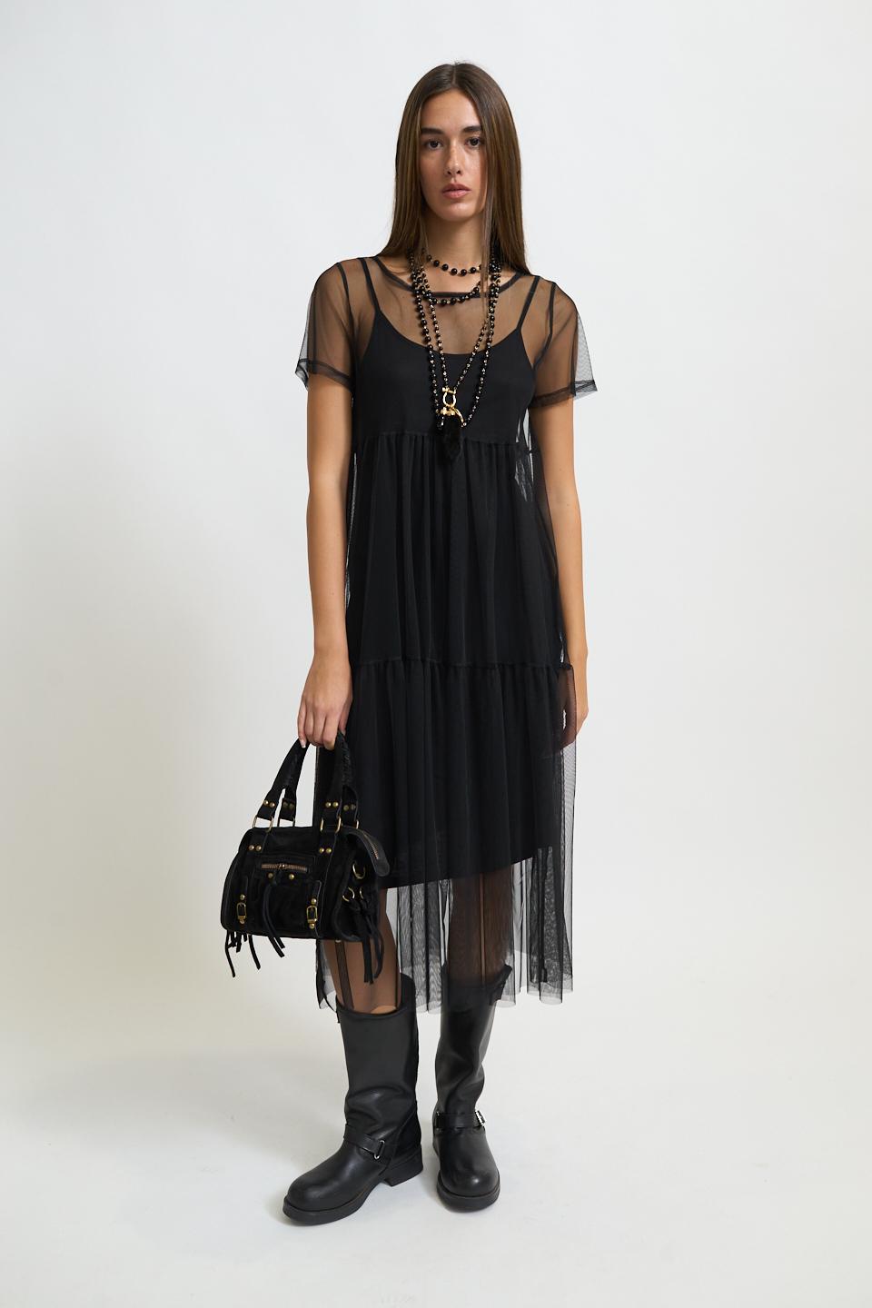 Abito mezza manica doppiato nero - Autunno - Inverno 2025 | Brend