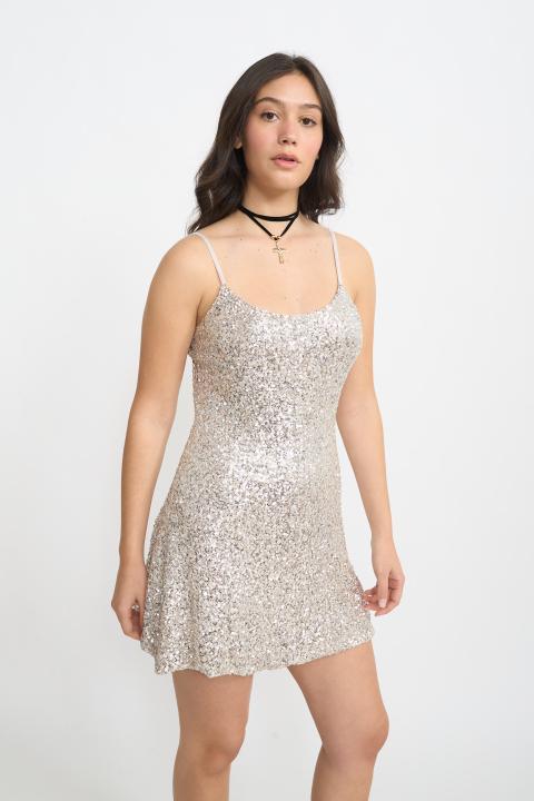Abito-mini paillettes argento - Autunno - Inverno 2025 | Brend