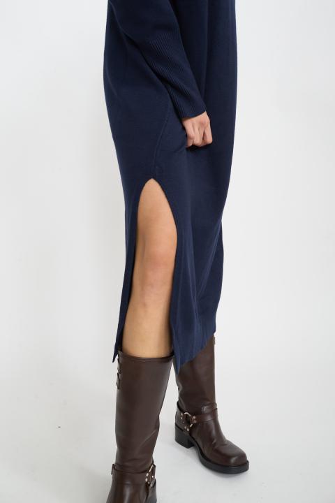 Abito lungo in maglia blu - Autunno - Inverno 2025 | Brend