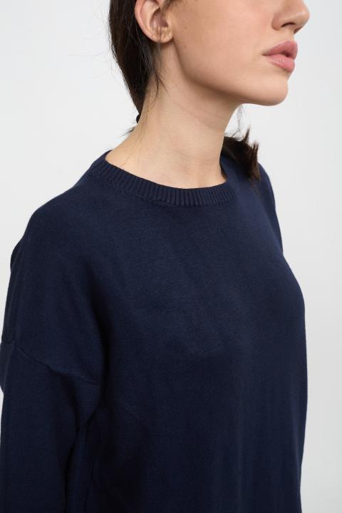 Abito lungo in maglia blu - Autunno - Inverno 2025 | Brend