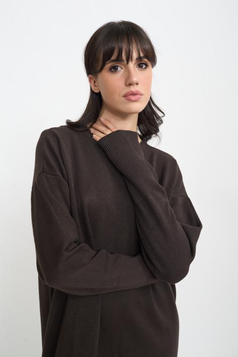 Abito lungo in maglia cioccolato f. - Autunno - Inverno 2025 | Brend