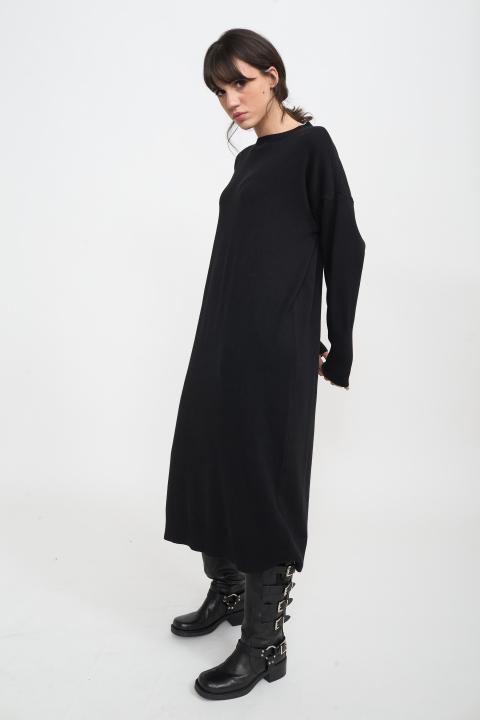 Abito lungo in maglia nero - Autunno - Inverno 2025 | Brend