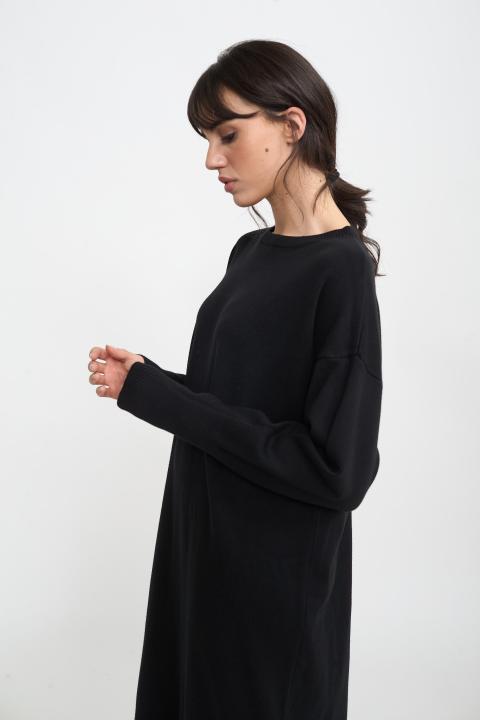 Abito lungo in maglia nero - Autunno - Inverno 2025 | Brend