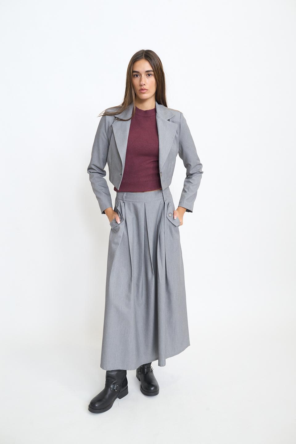 Blazer corto avvitato grigio - Autunno - Inverno 2025 | Brend