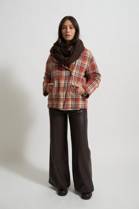 Blazer over imbottito check caramel - Autunno - Inverno 2025 | Brend