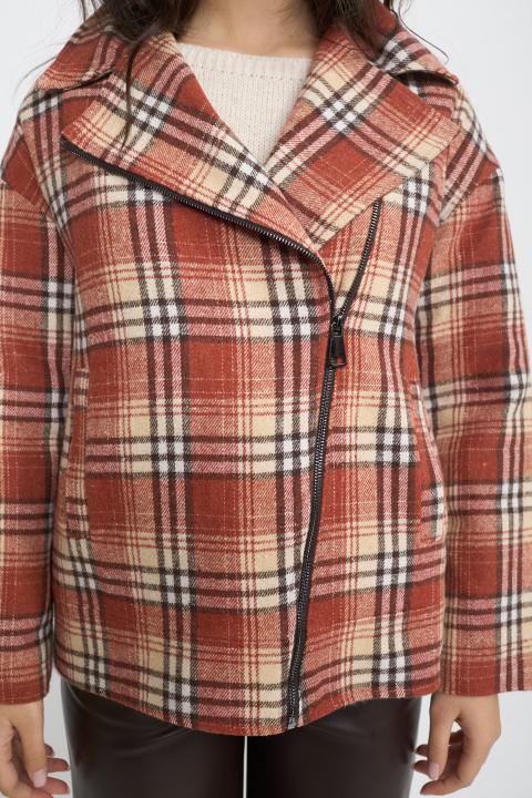 Blazer over imbottito check caramel - Autunno - Inverno 2025 | Brend