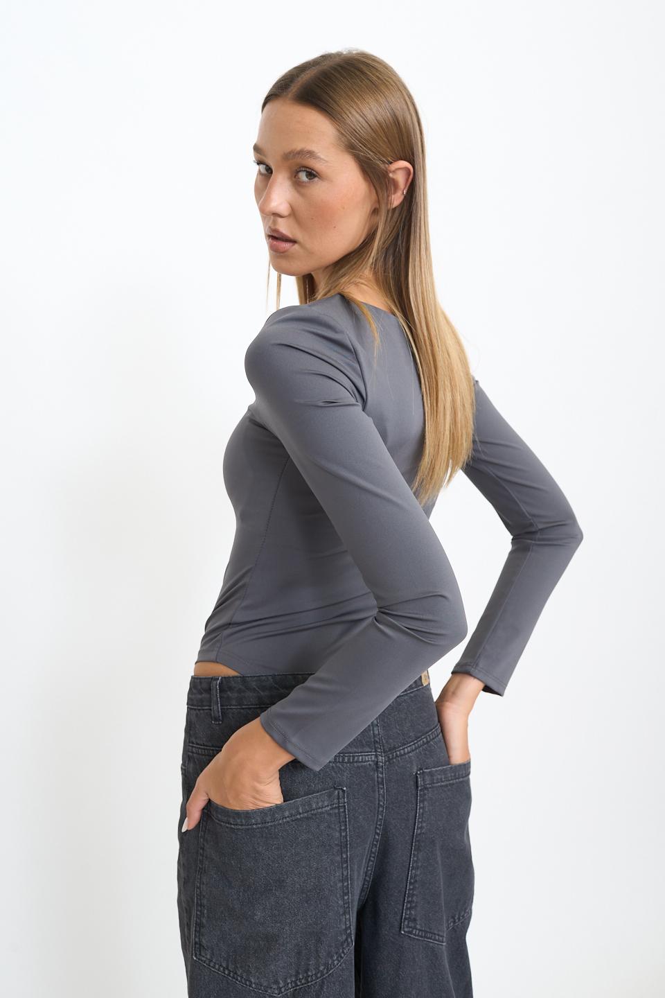 Body scollo rotondo grigio - Autunno - Inverno 2025 | Brend