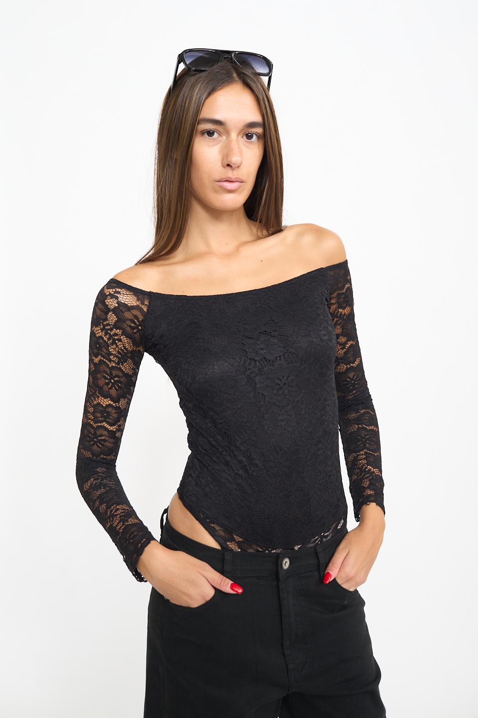 Body scollo barca pizzo nero - Autunno - Inverno 2025 | Brend