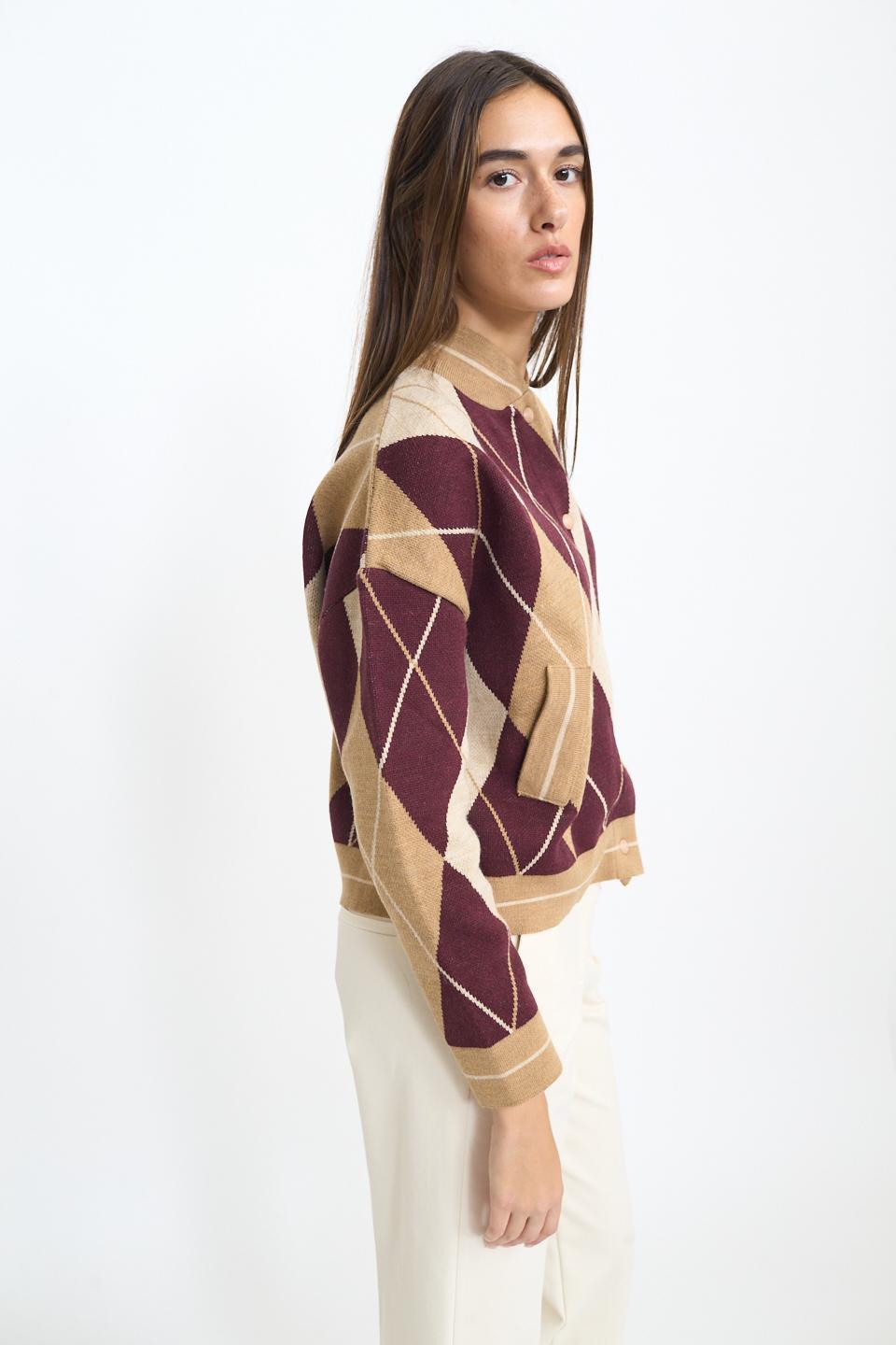 Bomber rombi bottoni camel/champagne - Autunno - Inverno 2025 | Brend