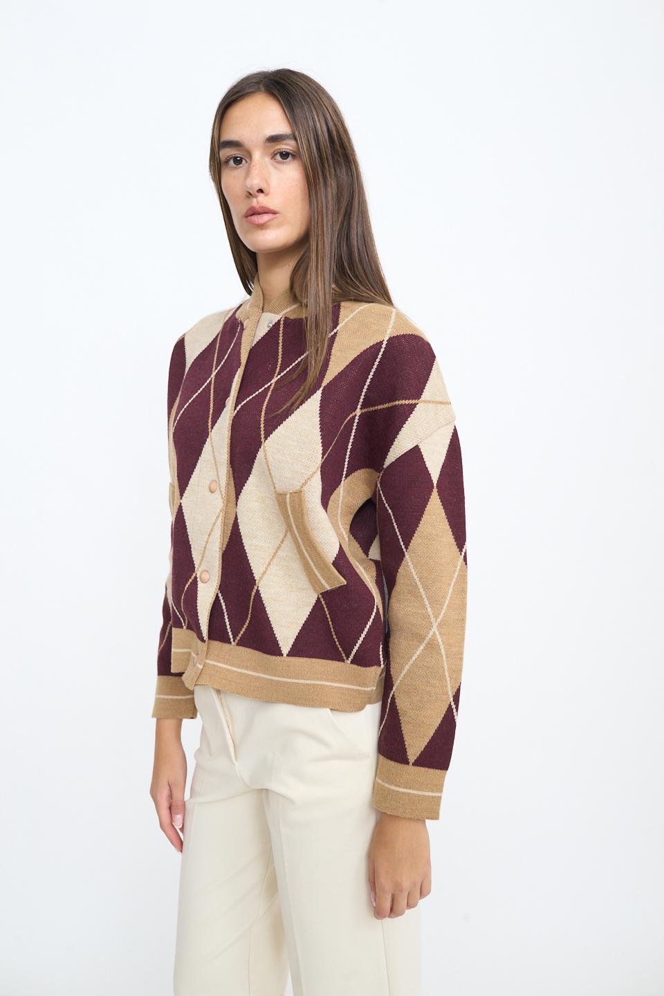 Bomber rombi bottoni camel/champagne - Autunno - Inverno 2025 | Brend