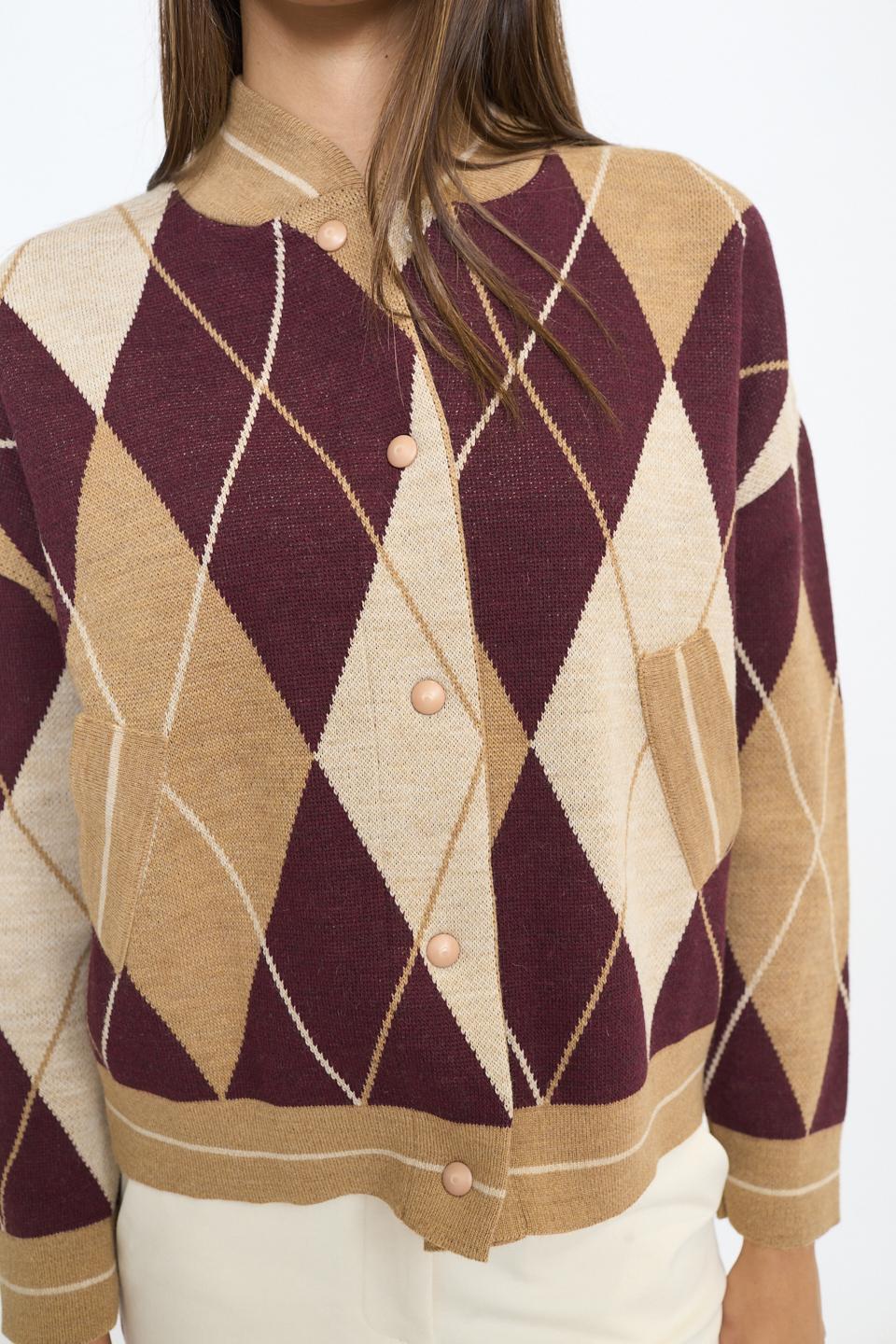 Bomber rombi bottoni camel/champagne - Autunno - Inverno 2025 | Brend