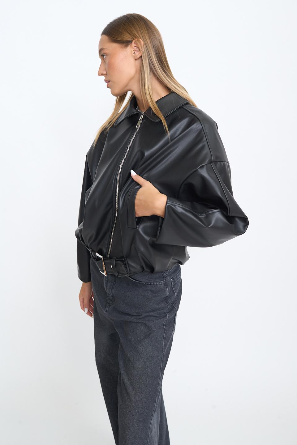 Bomber effetto pelle nero - Autunno - Inverno 2025 | Brend