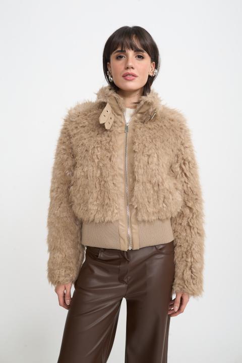 Bomber crop ecofur beige - Autunno - Inverno 2025 | Brend