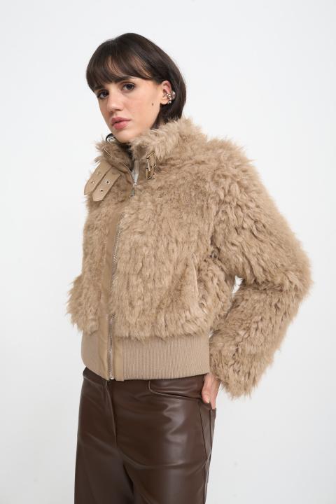 Bomber crop ecofur beige - Autunno - Inverno 2025 | Brend