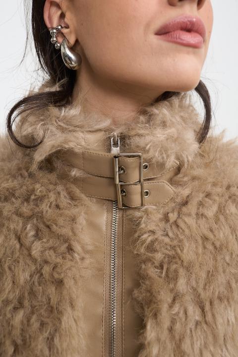 Bomber crop ecofur beige - Autunno - Inverno 2025 | Brend