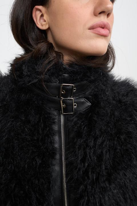 Bomber crop ecofur nero - Autunno - Inverno 2025 | Brend