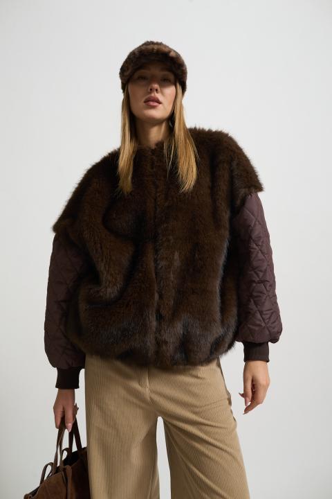 Bomber trapuntato ecofur moro/moro - Autunno - Inverno 2025 | Brend