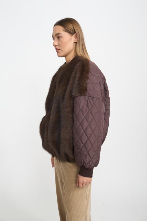 Bomber trapuntato ecofur moro/moro - Autunno - Inverno 2025 | Brend